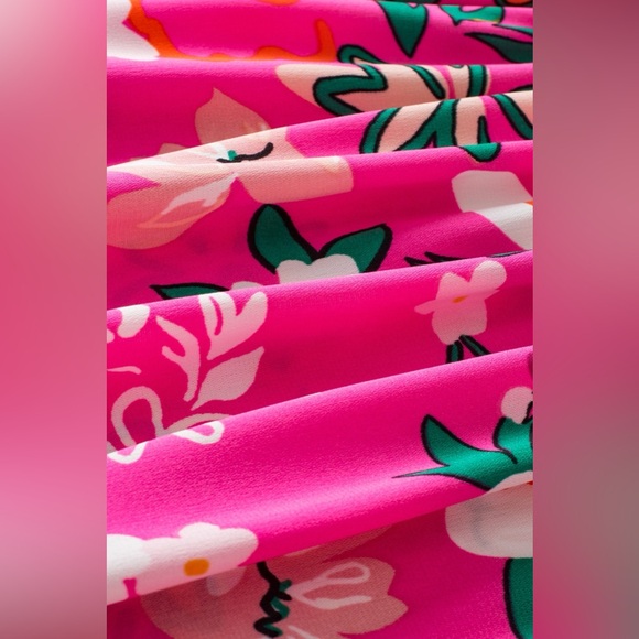 Smocked Printed Round Neck Half Sleeve Blouse - Picture 8 of 9